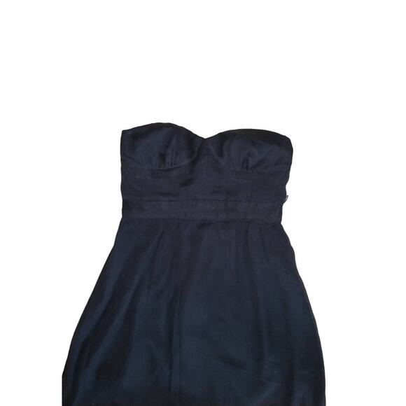 J. Crew Women's Dress Sweetheart Neckline 100% Silk Navy Size 4 Formal Romantic - Picture 12 of 16